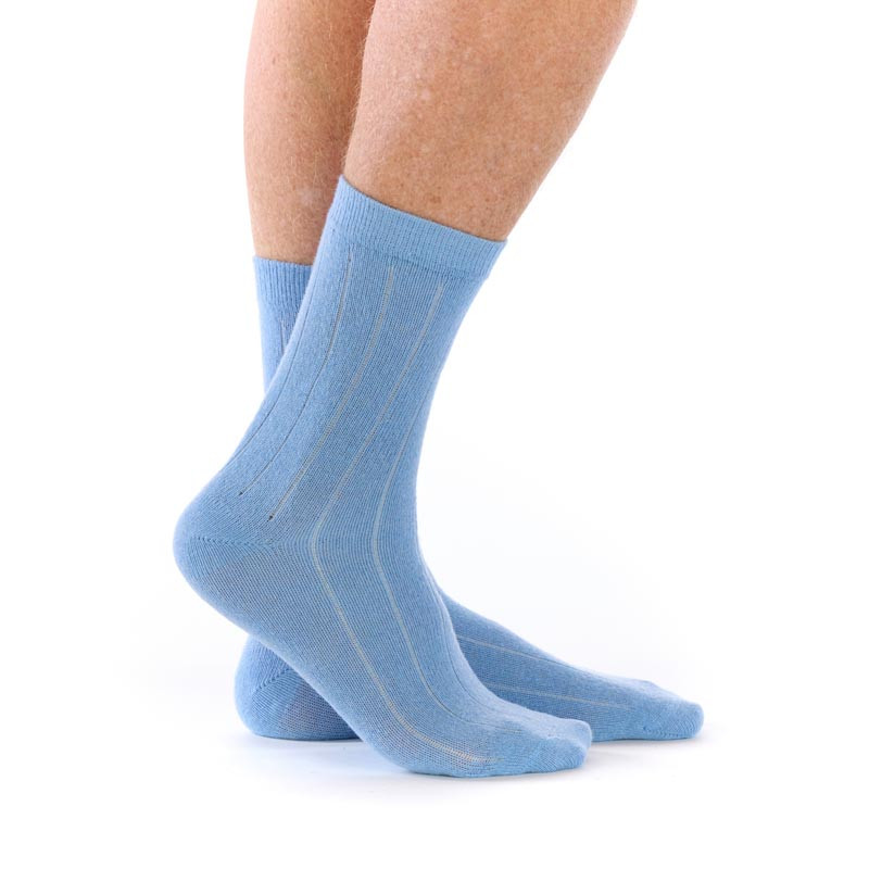 Chaussettes cachemire bleu homme marque Fil de Jour