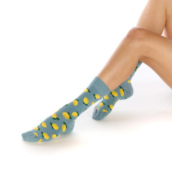 Chaussettes citrons gris marque Pom de Pin