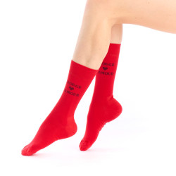 chaussette rouge amour marque Pom de Pin chaussette rouge amour marque Pom de Pin