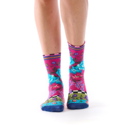 Chaussettes femme Dub & Drino Rosette rose motif grandes fleurs