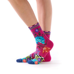Chaussettes femme Dub & Drino Rosette rose motif grandes fleurs