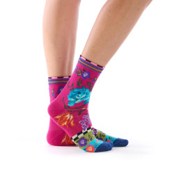 Chaussettes femme Dub & Drino Rosette rose motif grandes fleurs