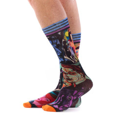 Ruban Rouge Self Portraits, Ernst Ludwig Kirchner, homme 40/45, bambou, noir/bleu, portraits expressionnistes colorés