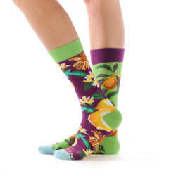 Chaussettes dépareillées mixtes Ruban Rouge Citronnade vert violet citron