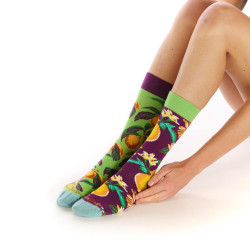 Chaussettes dépareillées mixtes Ruban Rouge Citronnade vert violet citron