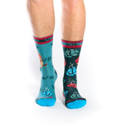 Chaussettes dépareillées mixtes Ruban Rouge Versus vert gants boxe chat VS