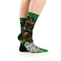 chaussettes homme Silva Dub & Drino fantaisie forêt vert sapin orange