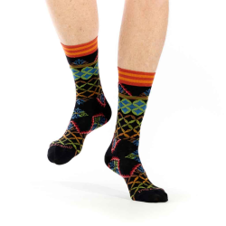 chaussettes homme Atlas Dub & Drino fantaisie losanges noir multicolore