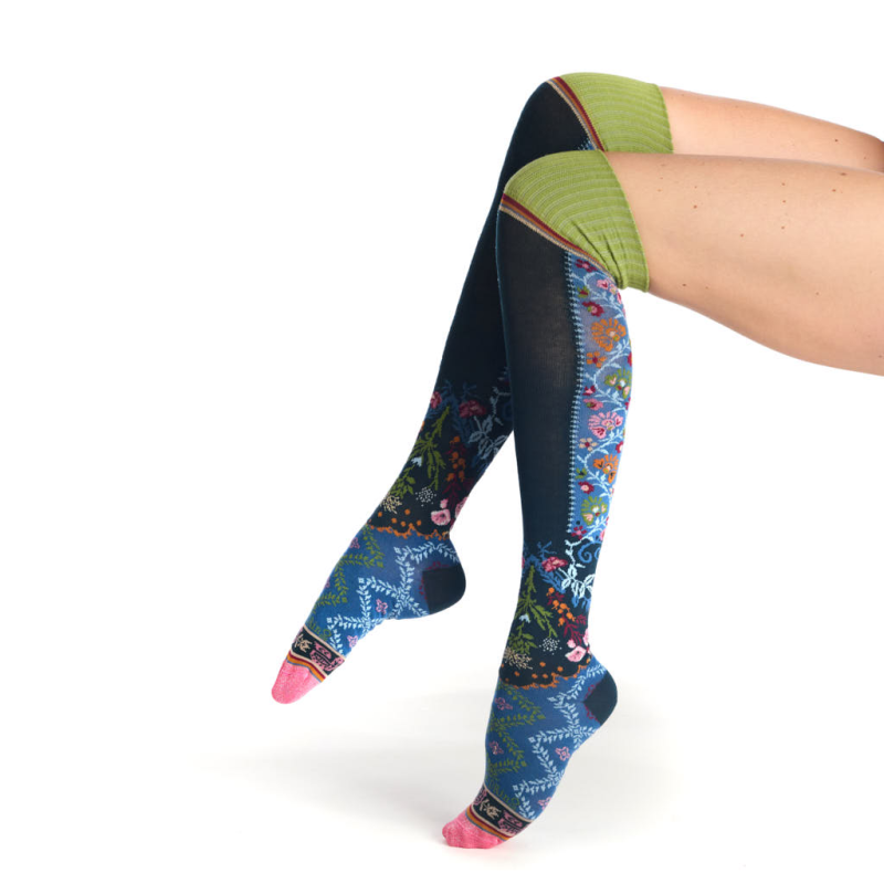 jambières femme Dandelion Dub & Drino fantaisie floral bleu pétrole
