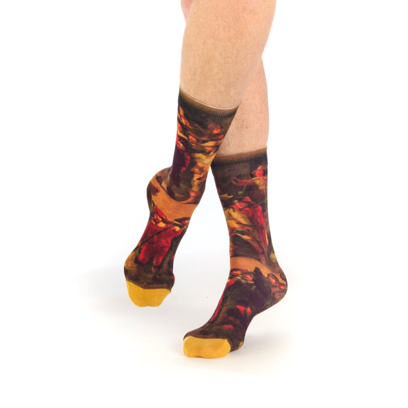 chaussettes homme Ronde de nuit Ruban Rouge Museum Rembrandt brun