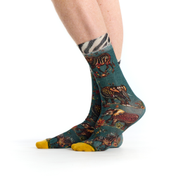 chaussette Sauvage Dub & Drino homme motif animalier éléphants zèbres bambou