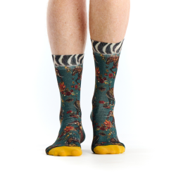 chaussette Sauvage Dub & Drino homme motif animalier éléphants zèbres bambou