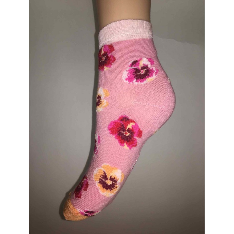 Socquette fleur rose Socquette fleur rose