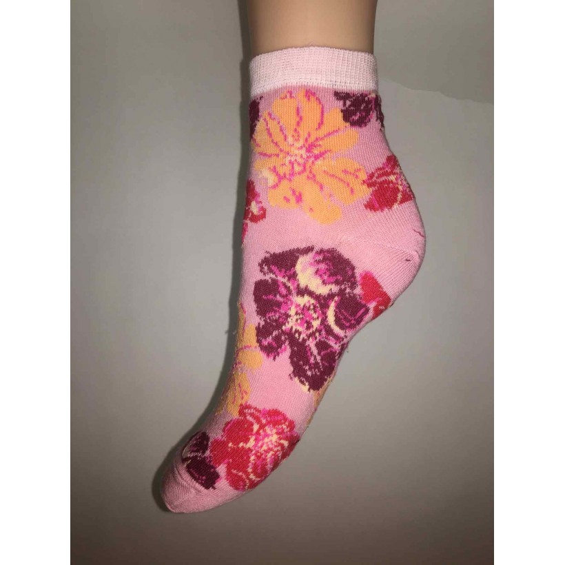 socquettes fleurs rose et orange socquettes fleurs rose et orange