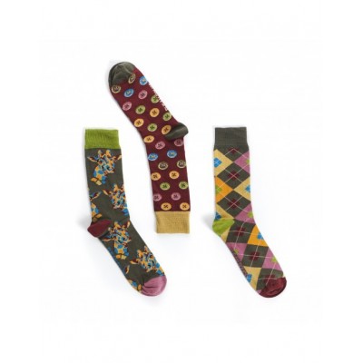 3 paires de chaussettes homme losange marque Ruban Rouge