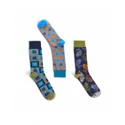 Lot de 3 paires de chaussettes homme aquarium marque Ruban Rouge