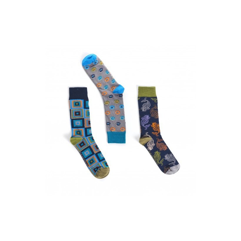 3 chaussettes boutons