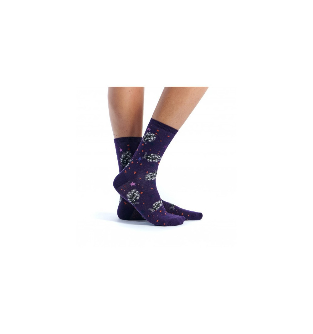 chaussette mi mollets motif plumes marque RUBAN ROUGE chaussette mi mollets motif plumes marque RUBAN ROUGE