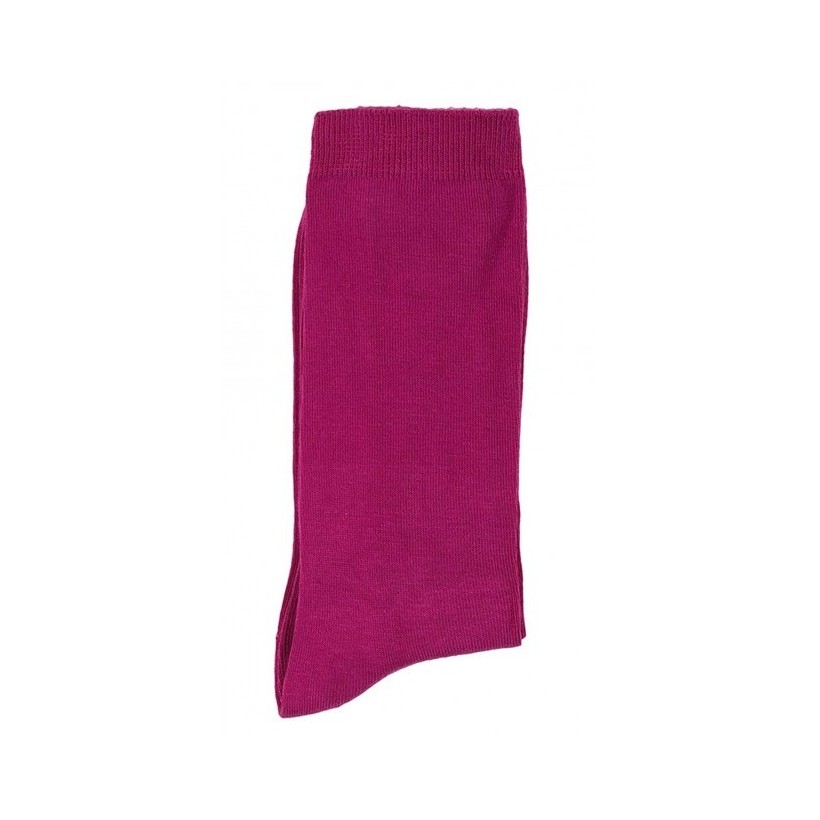 chaussette unie pliée par le talon coloris rose