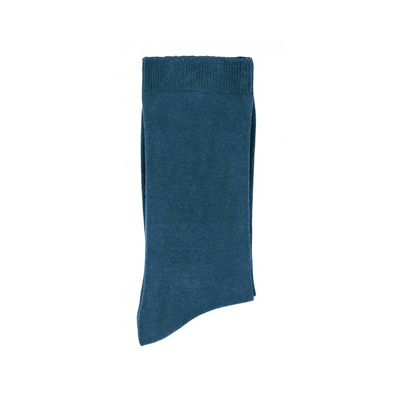 chaussette unie pliée par le talon coloris bleu