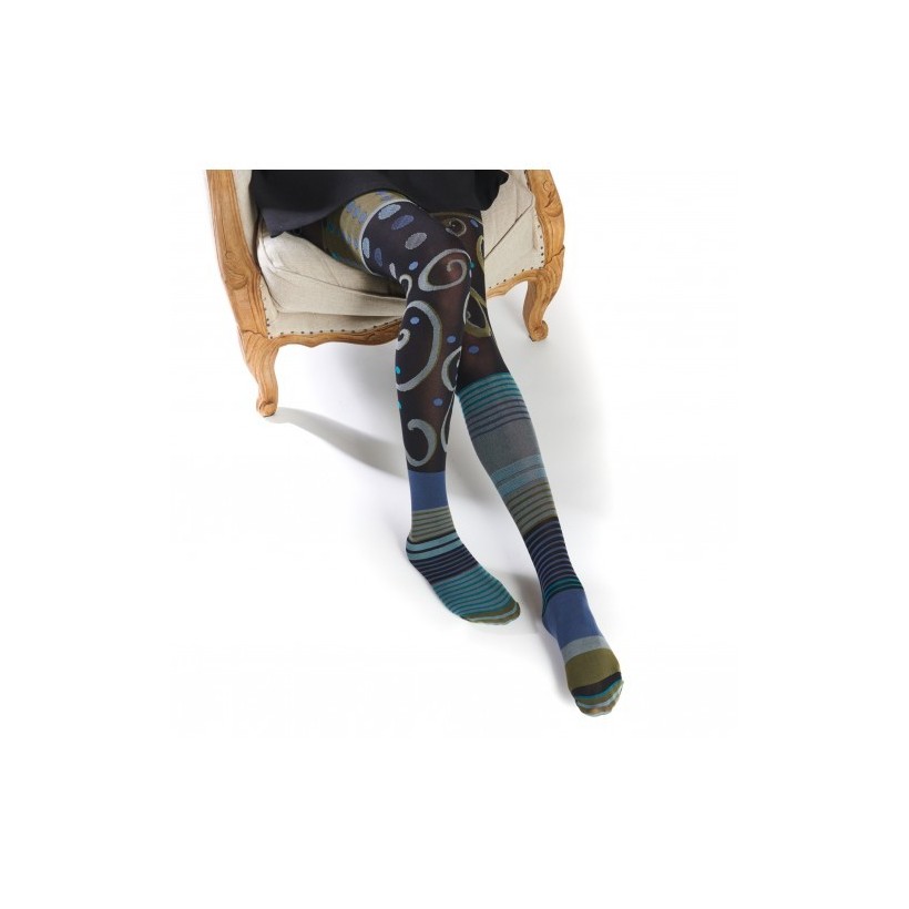 Collant asymétriques arabesques assis sur fauteuil marque FIL DE JOIE Collant asymétriques arabesques assis sur fauteuil marque FIL DE JOIE