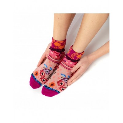 Chaussettes hautes femme fleuries violettes Dub & Drino, envoi rapide pas  cher