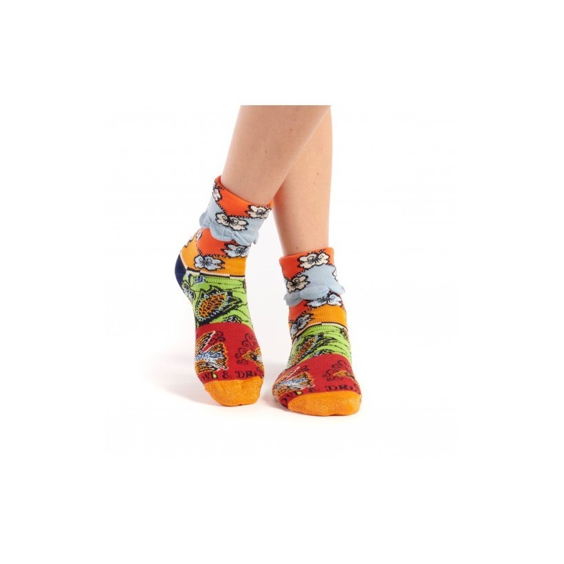 Chaussette revers colibri wax marque Dub & Drino Chaussette revers colibri wax marque Dub & Drino