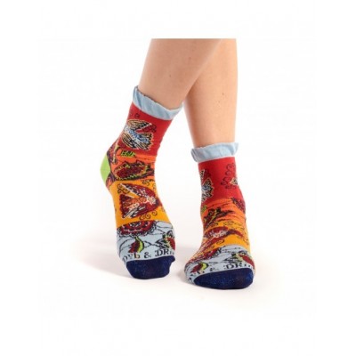 Mi-chaussette colibri wax marque Dub & Drino