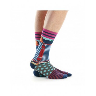 Mi-chaussette homme vintage, fabriquée en France marque Dub & Drino