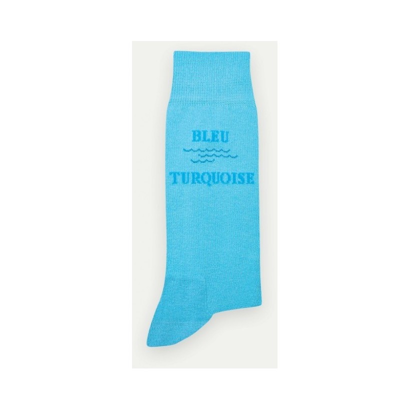 chaussette bleu turquoise Marque Pom De Pin chaussette bleu turquoise Marque Pom De Pin