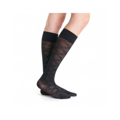 Achat de chaussettes de contention femme, noires, fantaisie.