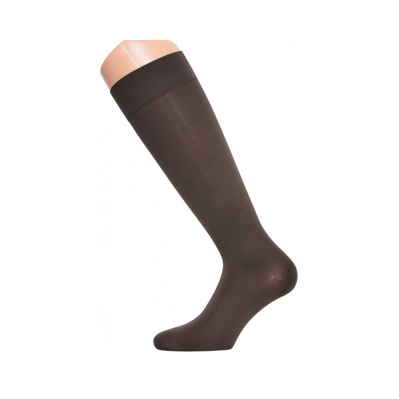 Chaussette de contention - microfibre marron.