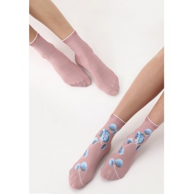 2 paires twins plaisir 50 deniers corail marque Oroblu