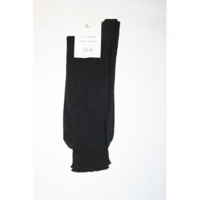 Mi-chaussette non comprimante sans elastique laine majoritaire noir marque Bonneterie de Roubaix